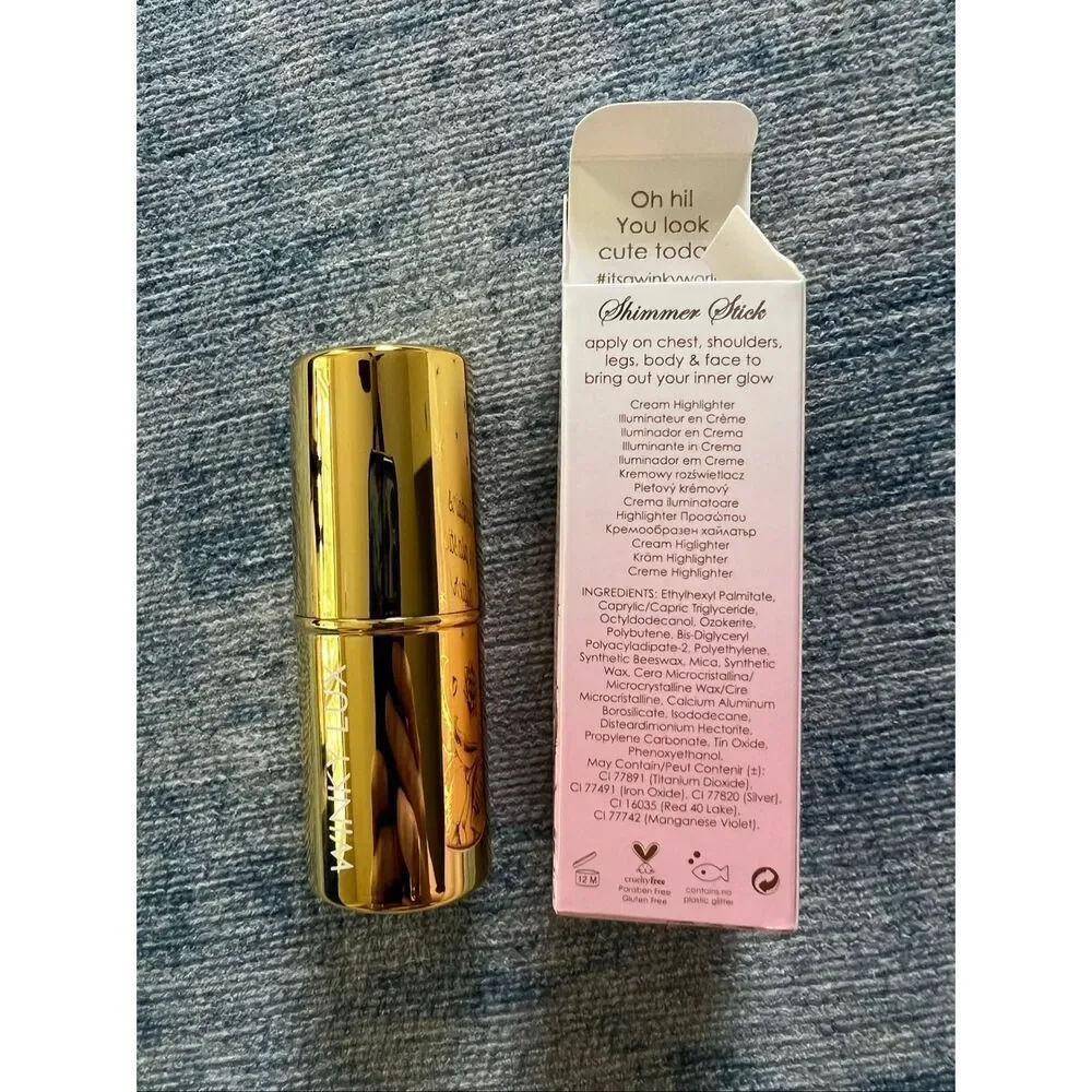 Winky Lux Rose Gold Travel Bag Brow Pencil Lip Gloss Lipstick Cleanser